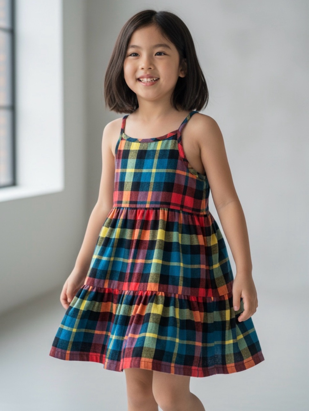 Hanna Andersson | Plaid Tiered | Cotton | 6-7